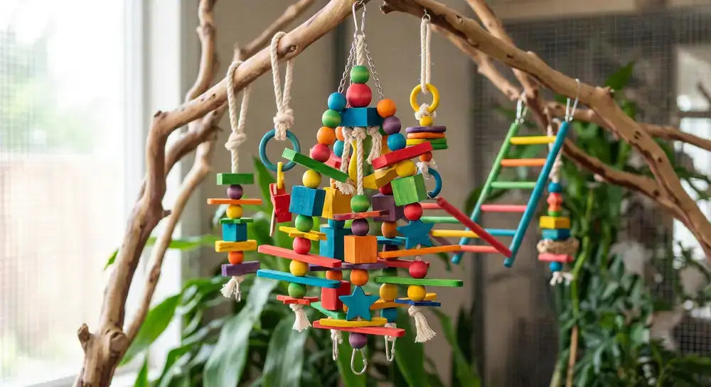 Colorful and safe parrot wooden toys