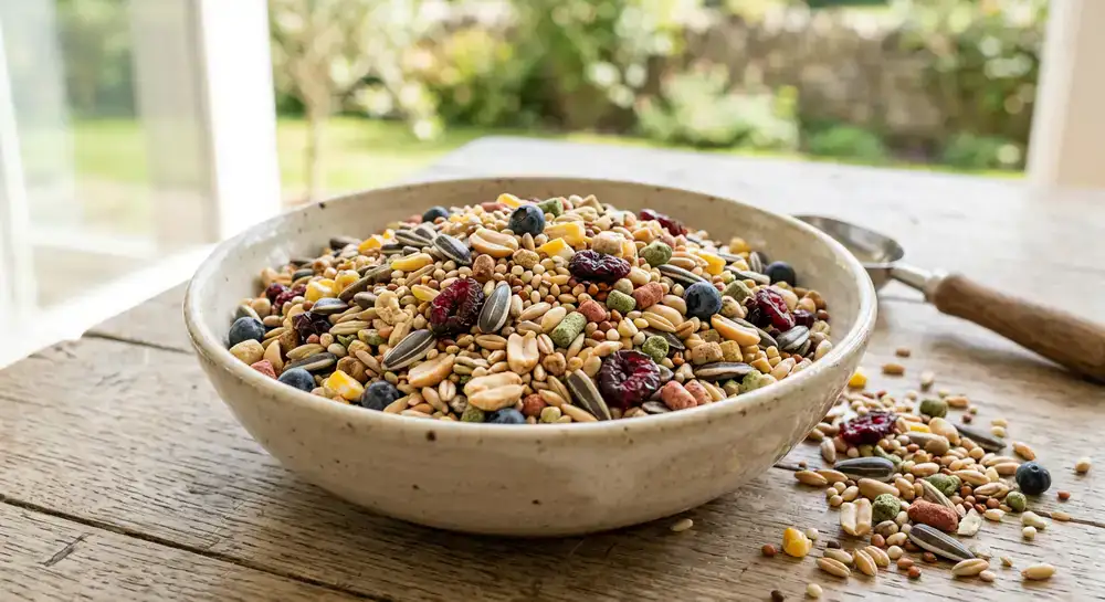 Premium bird seed and pellet mix