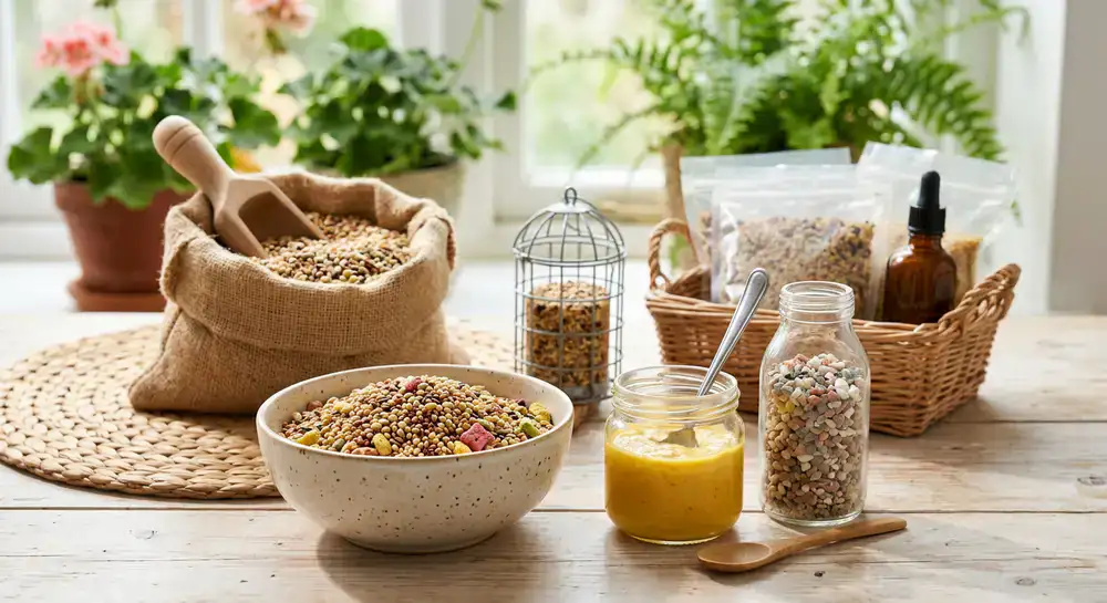 Supplements and small seed mixes designed for canaries